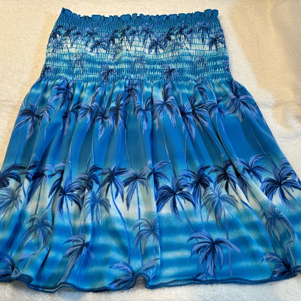 Hawaiian print smock crop top
